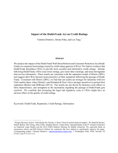 Impact of the Dodd-Frank Act on Credit Ratings - Rutgers