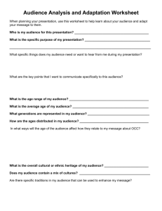 Audience Analysis and Adaptation Worksheet