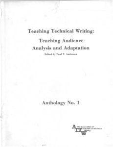 Teaching Technical Writing: Teaching Audience Analysis and