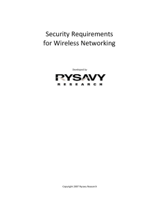 Security Requirements for Wireless Networking