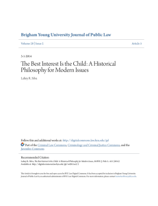 The Best Interest Is the Child: A Historical Philosophy for Modern