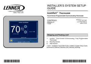 iComfort Touch™ Touchscreen Thermostat