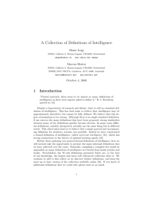 A Collection of Deﬁnitions of Intelligence