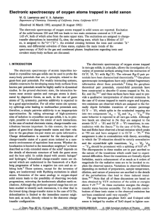 Electronic spectroscopy of oxygen atoms trapped in solid xenon