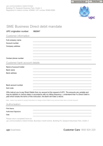 UPC DIRECT DEBIT PDF Form