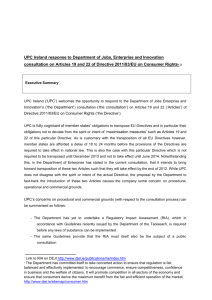 UPC Ireland - Department of Jobs, Enterprise and Innovation