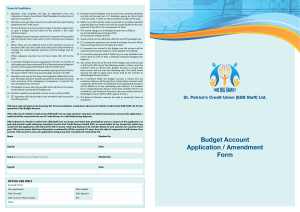 Budget Account Application / Amendment Form