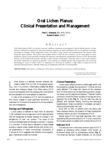 Oral Lichen Planus: Clinical Presentation and Management