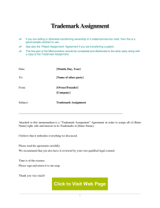 Trademark Assignment Agreement