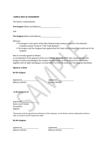 Sample Deed of Assignment - Intellectual Property Office of New