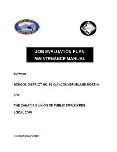 job evaluation plan maintenance manual