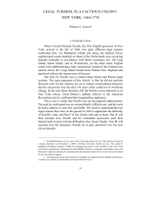 legal turmoil in a factious colony: new york, 1664-1776