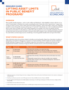 lifting asset limits in public benefit programs1