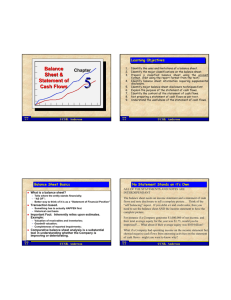 Balance Sheet & Statement of Cash Flows