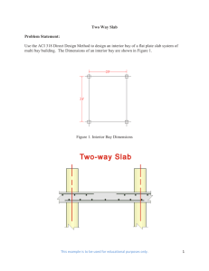 Two Way Slab Problem Statement: Use the ACI 318 Direct Design