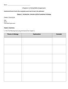 Chapters 1-4 SmartSkills Assignment Theme in Biology Explanation