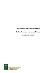 Consolidated Financial Statements Oxfam America, Inc. and Affiliates