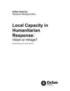 Research Backgrounder Local Capacity Vision or Mirage FINAL