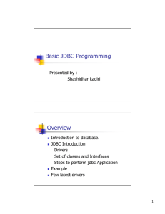 Basic JDBC Programming Overview