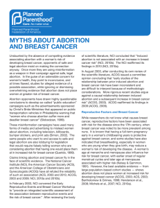 Myths About Abortion and Breast Cancer