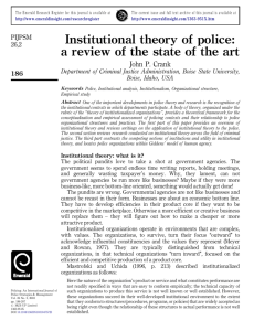 Institutional theory of police: a review of the state of the art