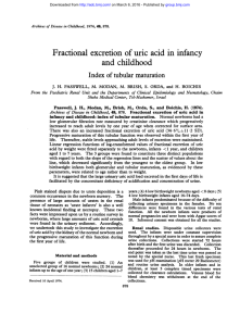 Fractional excretion of uric acid in infancy and childhood