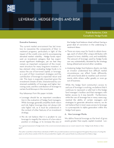 leverage, hedge funds and risk