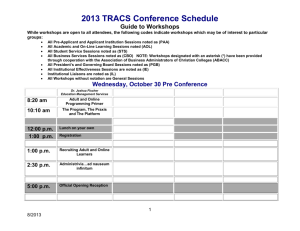 2010 TRACS Conference Schedule