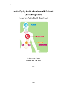 Health Equity Audit – Lewisham NHS Health Check Programme