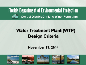Water Treatment Plant (WTP) Design Criteria