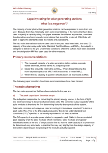 Capacity rating for solar generating stations What is a - Wiki