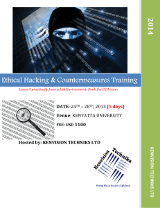 2 0 1 4 Ethical Hacking & Ethical Hacking & Countermeasures