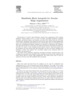 Mandibular Block Autografts for Alveolar Ridge Augmentation
