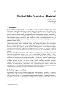Residual Ridge Resorption – Revisited
