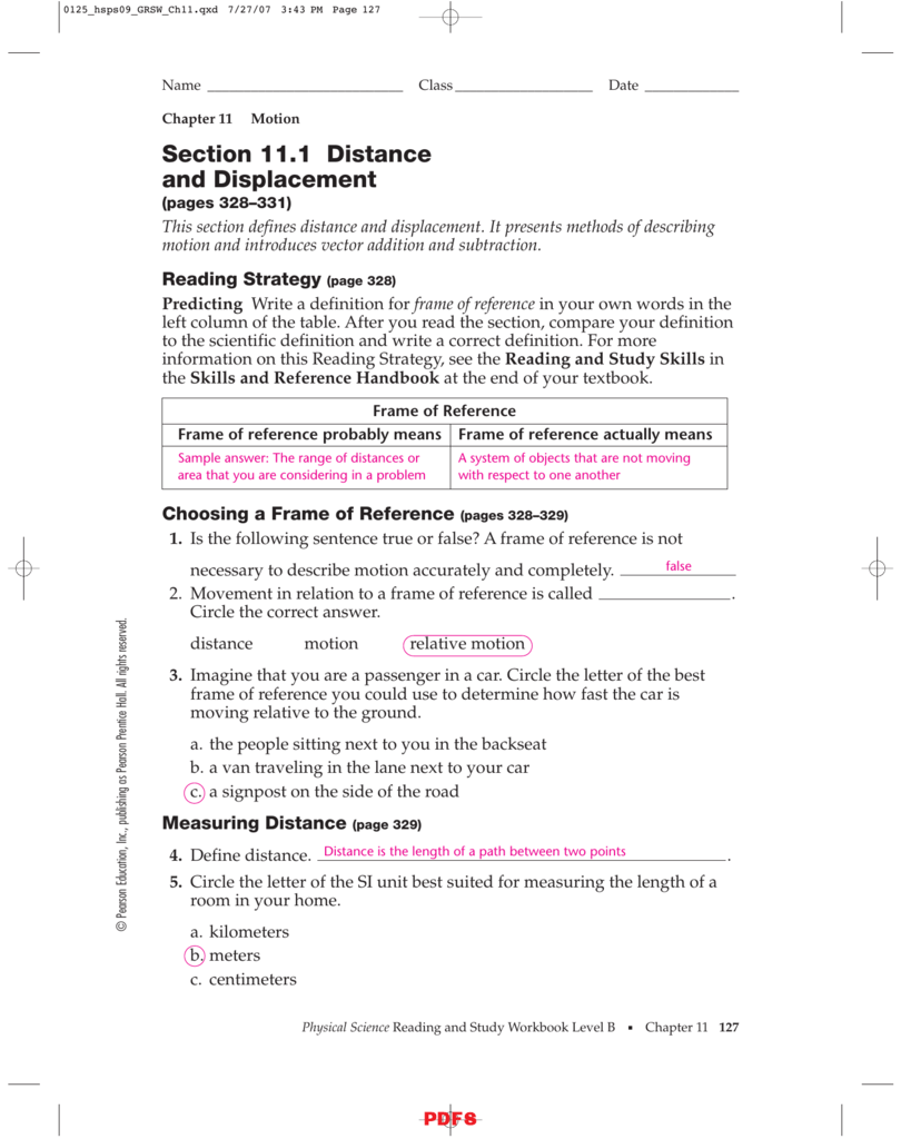 22 22 Distance And Displacement Worksheet Answers Throughout Distance And Displacement Worksheet Answers