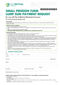 SMALL PENSION FUND LUMP SUM PAYMENT REQUEST