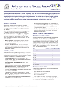 Retirement Income Allocated Pension