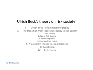 Old and new ideas in Ulrich Beck's theory on risk society