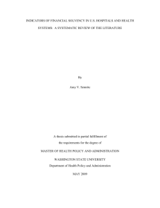 INDICATORS OF FINANCIAL SOLVENCY IN U.S. HOSPITALS AND