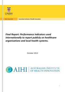 Performance indicators used internationally to report publicly on