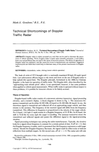 Technical Shortcomings of Doppler Traffic Radar