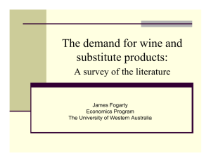 The Demand for Wine and Substitute Products: A survey of the