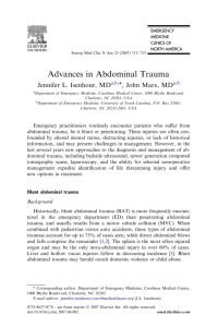 Advances in Abdominal Trauma - Emergency Medicine Clinics of