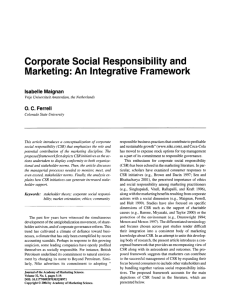 Corporate social responsibility and marketing