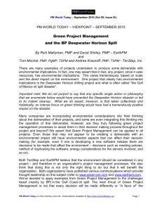 Green Project Management and the BP Deepwater