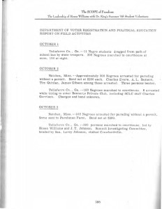 SCLC Incidents Reports, October 1965.