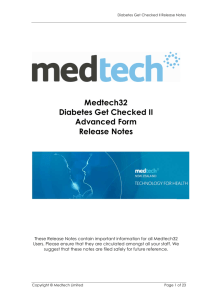 Diabetes Get Checked II Release Notes