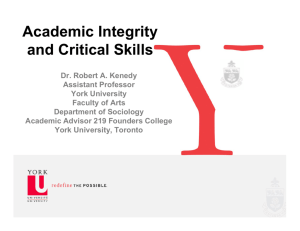 Academic Integrity and Critical Skills - Dr. Robert A. Kenedy