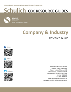 Company & Industry - Schulich School of Business