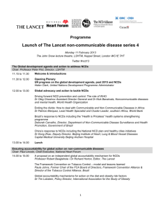 Launch of The Lancet non-communicable disease series 4